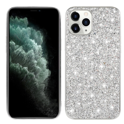 For iPhone 12 Pro Max Glitter Powder Shockproof TPU Protective Case(Silver)
