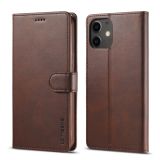 For iPhone 12 / 12 Pro LC.IMEEKE Calf Texture Horizontal Flip Leather Case with Holder & Card Slots & Wallet(Brown)