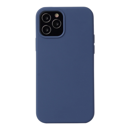 For iPhone 12 / 12 Pro Solid Color Liquid Silicone Shockproof Protective Case(Diamond Blue)