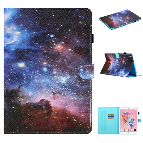 For iPad 10.2 / Pro 10.5 inch Colored Drawing Stitching Horizontal Flip Leather Case with Holder & Card Slots & Sleep / Wake-up Function(Starry Sky)