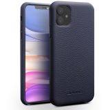 For iPhone 11 QIALINO Shockproof Top-grain Leather Protective Case(Royal Blue)