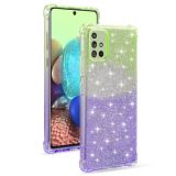 For Samsung Galaxy A71 4G Gradient Glitter Powder Shockproof TPU Protective Case(Green Purple)