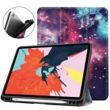 For iPad Air 2020 10.9 TPU Colored Drawing Horizontal Flip Leather Case with Three-folding Holder & Sleep / Wake-up Function(Milky Way Nebula)