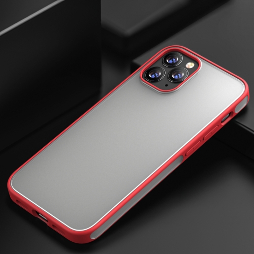 For iPhone 12 / 12 Pro iPAKY Knight Series Shockproof TPU+ Clear PC Case(Red)