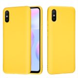 For Xiaomi Redmi 9A Pure Color Liquid Silicone Shockproof Full Coverage Case(Yellow)