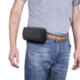 Durable Oxford Cloth Horizontal Plate Hanging Waist Phone Waist Pack Leather Case with Card Slot