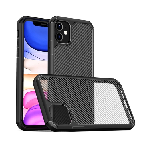 For iPhone 11 iPAKY Pioneer Series Carbon Fiber Texture Shockproof TPU + PC Case(Black)