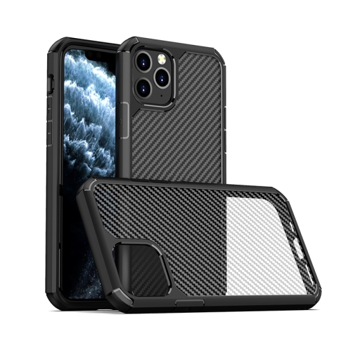 For iPhone 11 Pro Max iPAKY Pioneer Series Carbon Fiber Texture Shockproof TPU + PC Case(Black)