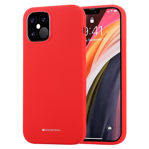 For iPhone 12 / 12 Pro GOOSPERY SILICONE Solid Color Soft Liquid Silicone Shockproof Soft TPU Case(Red)