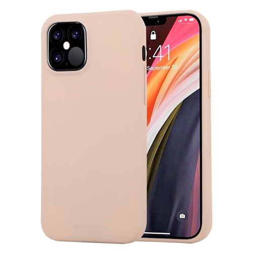 For iPhone 12 / 12 Pro GOOSPERY SOFT FEELING Liquid TPU Shockproof Soft Case(Light Pink)