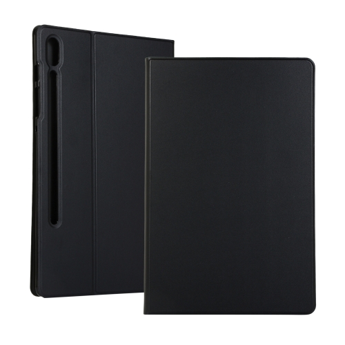 For Samsung Galaxy Tab S7+ / T970 Horizontal Flip Elasticity PU + TPU Leather Case with Holder(Black)