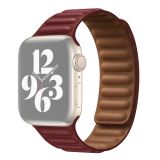 For Apple Watch Series 6 & SE & 5 & 4 40mm / 3 & 2 & 1 38mm Leather Replacement Strap Watchband (Wine Red)