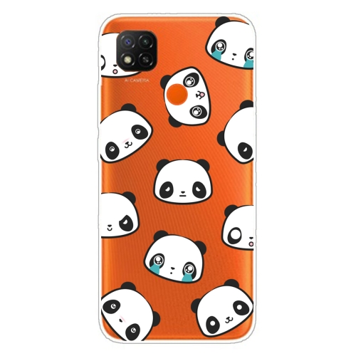 For Xiaomi Redmi 9C Coloured Drawing Pattern Highly Transparent TPU Protective Case(Emoji Bear)