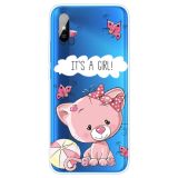 For Xiaomi Redmi 9A Coloured Drawing Pattern Highly Transparent TPU Protective Case(Cute Cat)