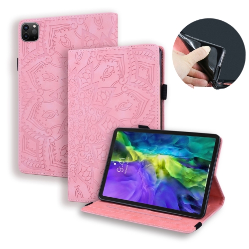 For iPad Air 2020 10.9 Calf Texture Embossed Horizontal Flip Leather Case with Holder & Card Slots & Photo Frame(Pink)