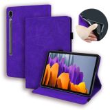 For Samsung Galaxy Tab S7 Calf Texture Embossed Horizontal Flip Leather Case with Holder & Card Slots & Photo Frame(Purple)