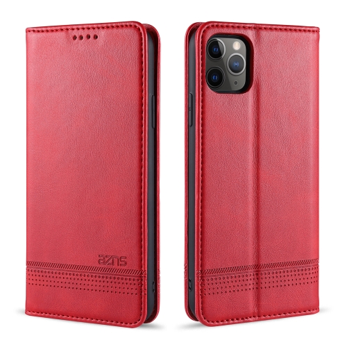 For iPhone 11 AZNS Magnetic Calf Texture Horizontal Flip Leather Case with Card Slots & Holder & Wallet(Red)