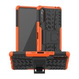 For Sony Xperia L4 Tire Texture Shockproof TPU + PC Protective Case with Holder(Orange)