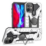 For iPhone 12 mini Iron Knight Series 2 in 1 PC + TPU Phone Case with Ring Holder(Silver)