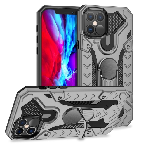For iPhone 12 / 12 Pro Iron Knight Series 2 in 1 PC + TPU Phone Case with Ring Holder(Grey)