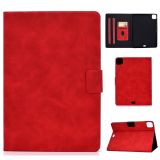 For iPad Air 2020 10.9 Cowhide Texture Horizontal Flip Leather Case with Holder & Card Slots & Sleep / Wake-up(Red)
