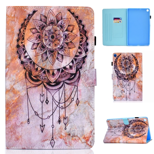 For Samsung Galaxy Tab A7 (2020) T500 Colored Drawing Pattern Horizontal Flip PU Leather Case with Holder & Card Slots & Anti-skid Strip & Sleep / Wake-up Function(Dreamcatcher)