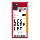 For Samsung Galaxy A21s Boarding Pass Series TPU Phone Protective Case(Los Angeles)