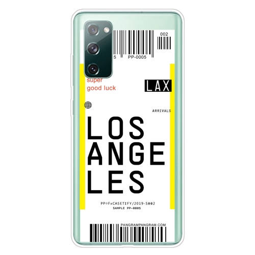 For Samsung Galaxy S20 FE Boarding Pass Series TPU Phone Protective Case(Los Angeles)