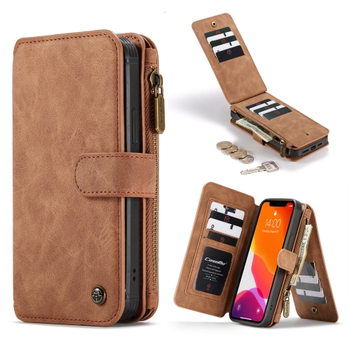For iPhone 12 / 12 Pro CaseMe-007 Crazy Horse Texture Detachable Horizontal Flip PU Leather Case