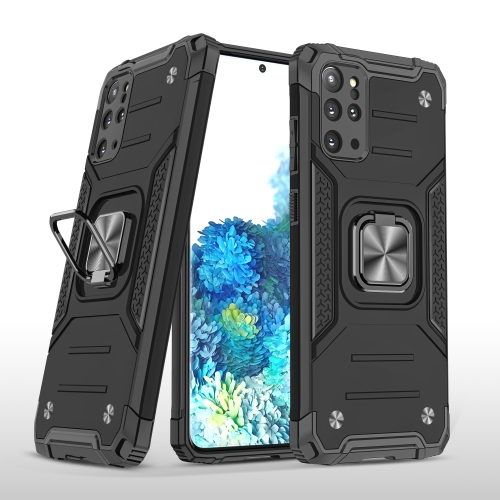 For Samsung Galaxy S20 Plus Magnetic Armor Shockproof TPU + PC Case with Metal Ring Holder(Black)