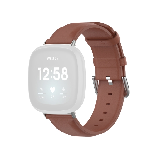 For Fitbit Versa 3 / Fitbit Sense Round Tail Leather Strap