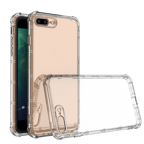 For iPhone 7 Plus / 8 Plus Straight Edge Dual Bone-bits Shockproof TPU Clear Case