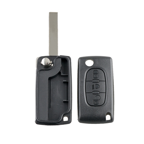 Car 3-button Folding Key Shell Remote Control Case for Peugeot / Citroen