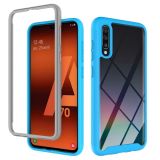 For Samsung Galaxy A70 Starry Sky Solid Color Series Shockproof PC + TPU Protective Case(Baby Blue)