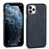 Lambskin Texture Four-Corner Full Coverage Leather + Metal Protective Case For iPhone 11(Blue)