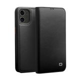 QIALINO Business Horizontal Flip Leather Case with Holder & Card Slots & Wallet For iPhone 12 / 12 Pro(Black)