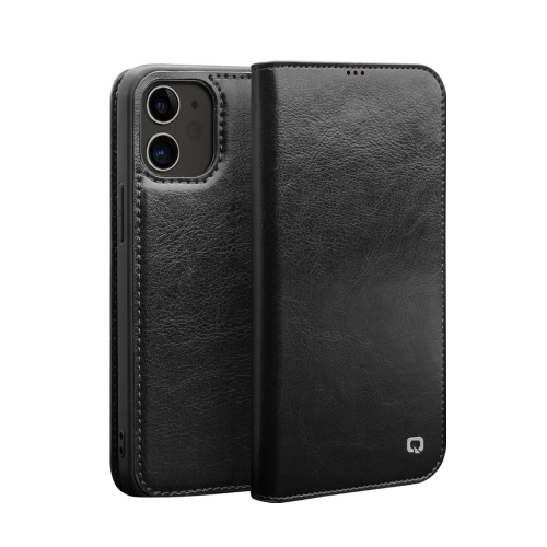 QIALINO Horizontal Flip Leather Case with Holder & Card Slots & Wallet For iPhone 12 / 12 Pro(Black)