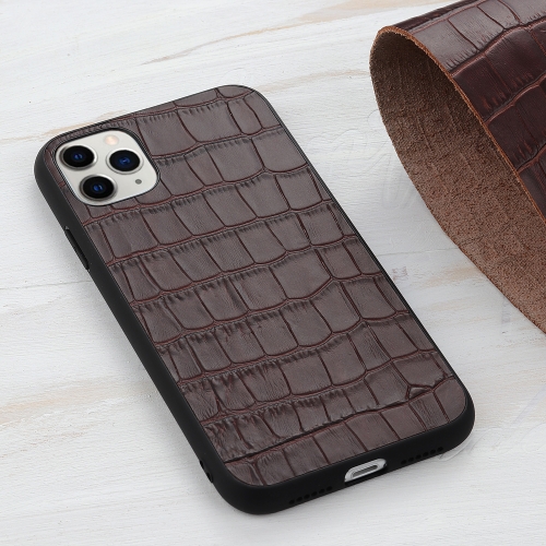 Crocodile Texture Leather Protective Case For iPhone 11(Brown)