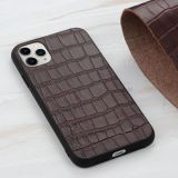 Crocodile Texture Leather Protective Case For iPhone 11 Pro Max(Brown)