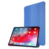 Silk Texture Horizontal Flip Magnetic PU Leather Case with Three-folding Holder & Sleep / Wake-up Function For iPad Air (2020) 10.9(Blue)