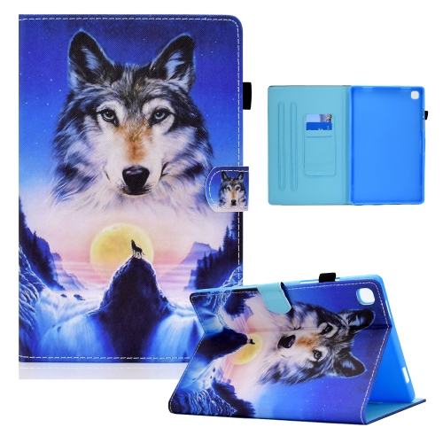 For Samsung Galaxy Tab S6 Lite P610 / P615 Colored Drawing Horizontal Flip Leather Case with Holder & Card Slots & Sleep / Wake-up Function(Wolf)