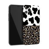 Precision Hole Shockproof Protective Case For iPhone 11(Leopard + Milk Cow)