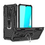 For OPPO A9 (2020) Cool Armor PC + TPU Shockproof Case with 360 Degree Rotation Ring Holder(Black)