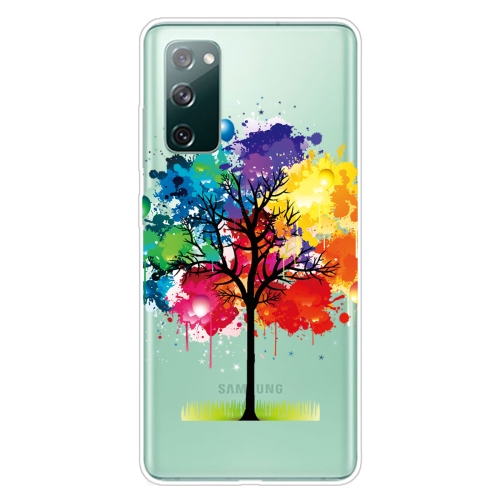 For Samsung Galaxy S20 FE Shockproof Painted Transparent TPU Protective Case(Oil Painting Tree)