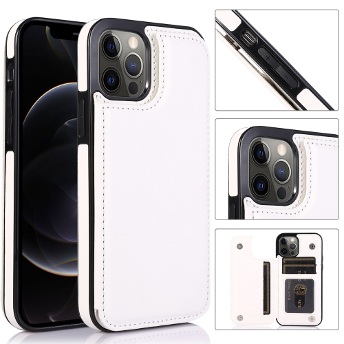 Shockproof PU + TPU Leather Case with Card Slots & Holder & Photo Frame & Wallet For iPhone 12 / 12 Pro(White)