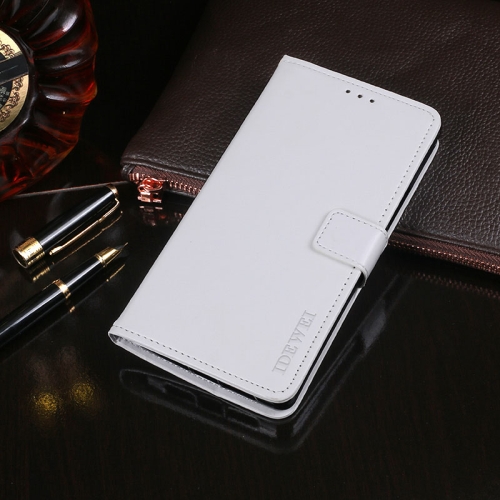 For Oukitel C21 idewei Crazy Horse Texture Horizontal Flip Leather Case with Holder & Card Slots & Wallet(White)