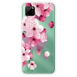 For OPPO Realme C11 Colored Drawing Clear TPU Cover Protective Cases(Cherry Blossoms)
