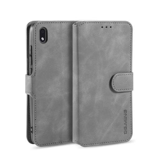 For Samsung Galaxy A01 Core DG.MING Retro Oil Side Horizontal Flip Protective Case(Grey)