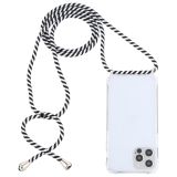 Transparent Acrylic Airbag Shockproof Phone Protective Case with Lanyard For iPhone 12 / 12 Pro(Zebra)