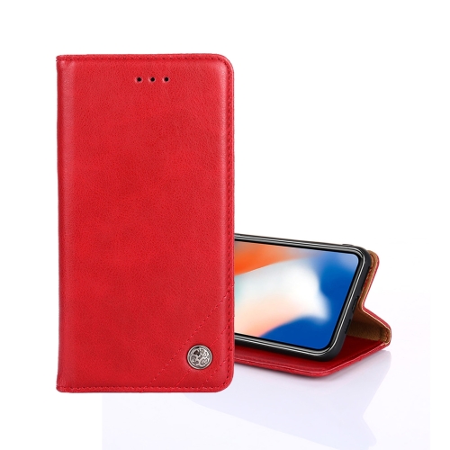 For OnePlus Nord N100 Non-Magnetic Retro Texture Horizontal Flip Leather Case with Holder & Card Slots & Wallet(Red)